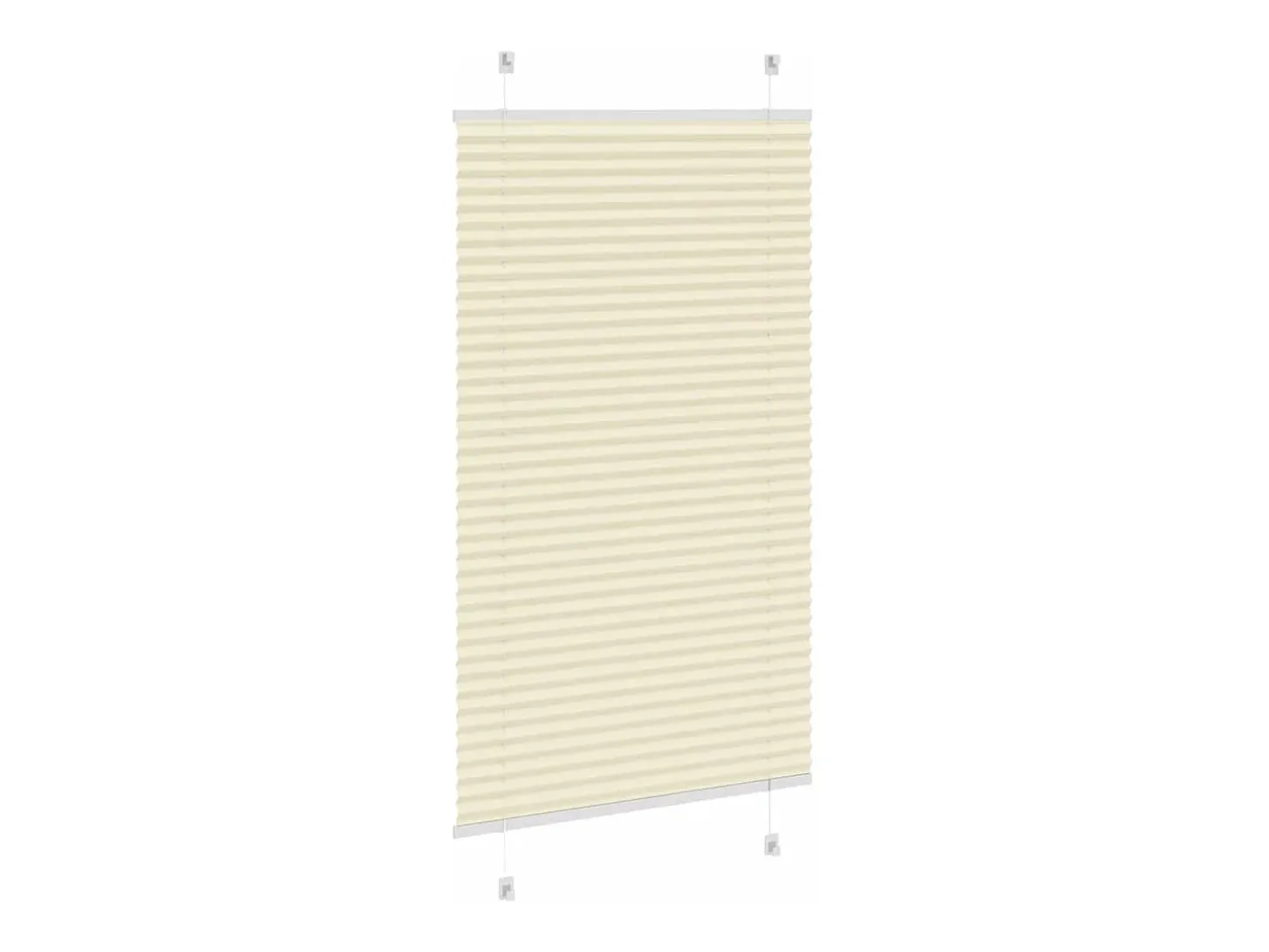 Estor plisado color crema 75x100 cm ancho tela 74,4 cm poliéster