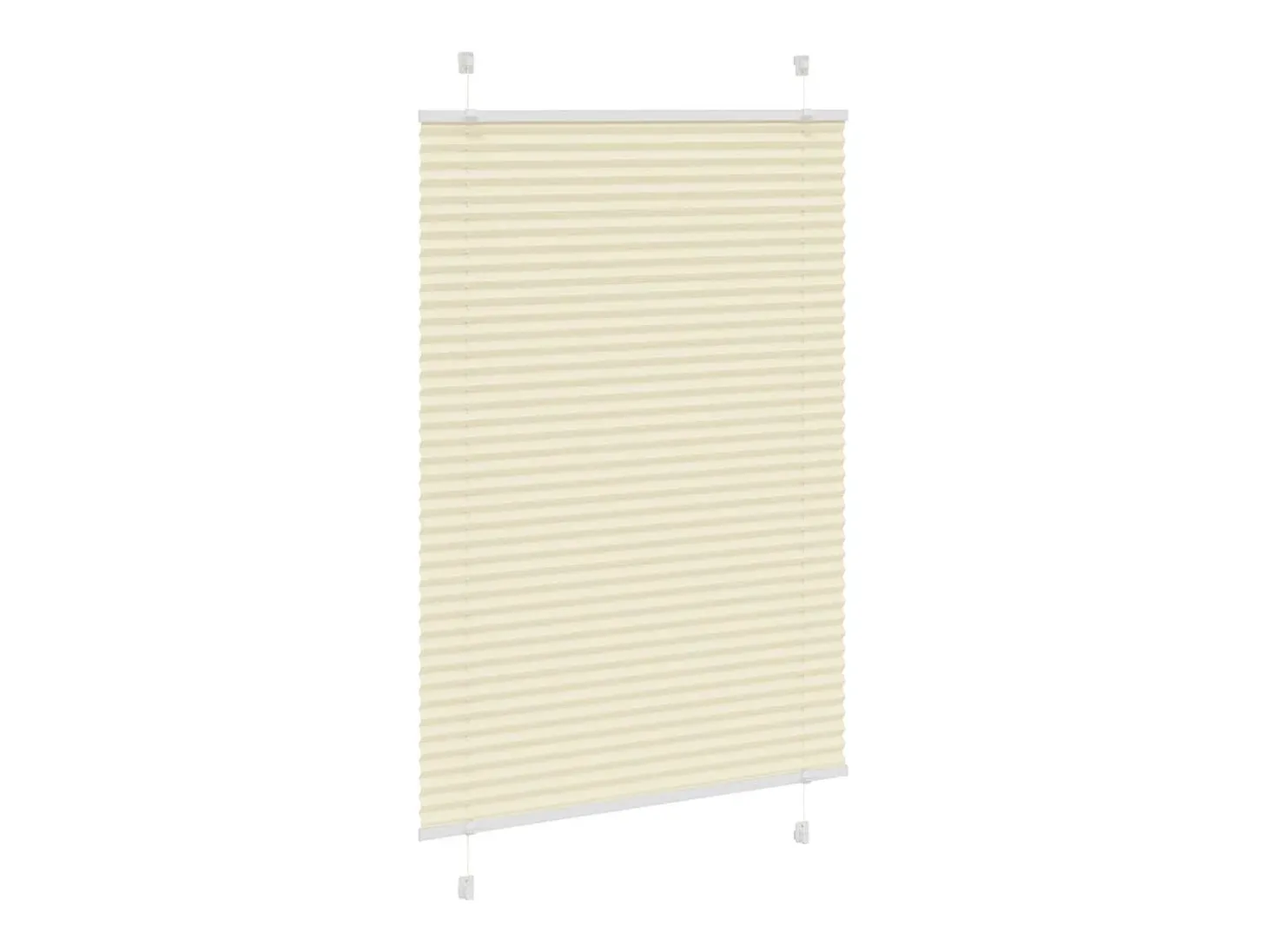 Estor plisado color crema 85x100 cm ancho tela 84,4 cm poliéster