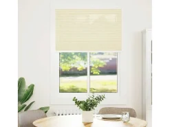 Estor plisado color crema 85x100 cm ancho tela 84,4 cm poliéster