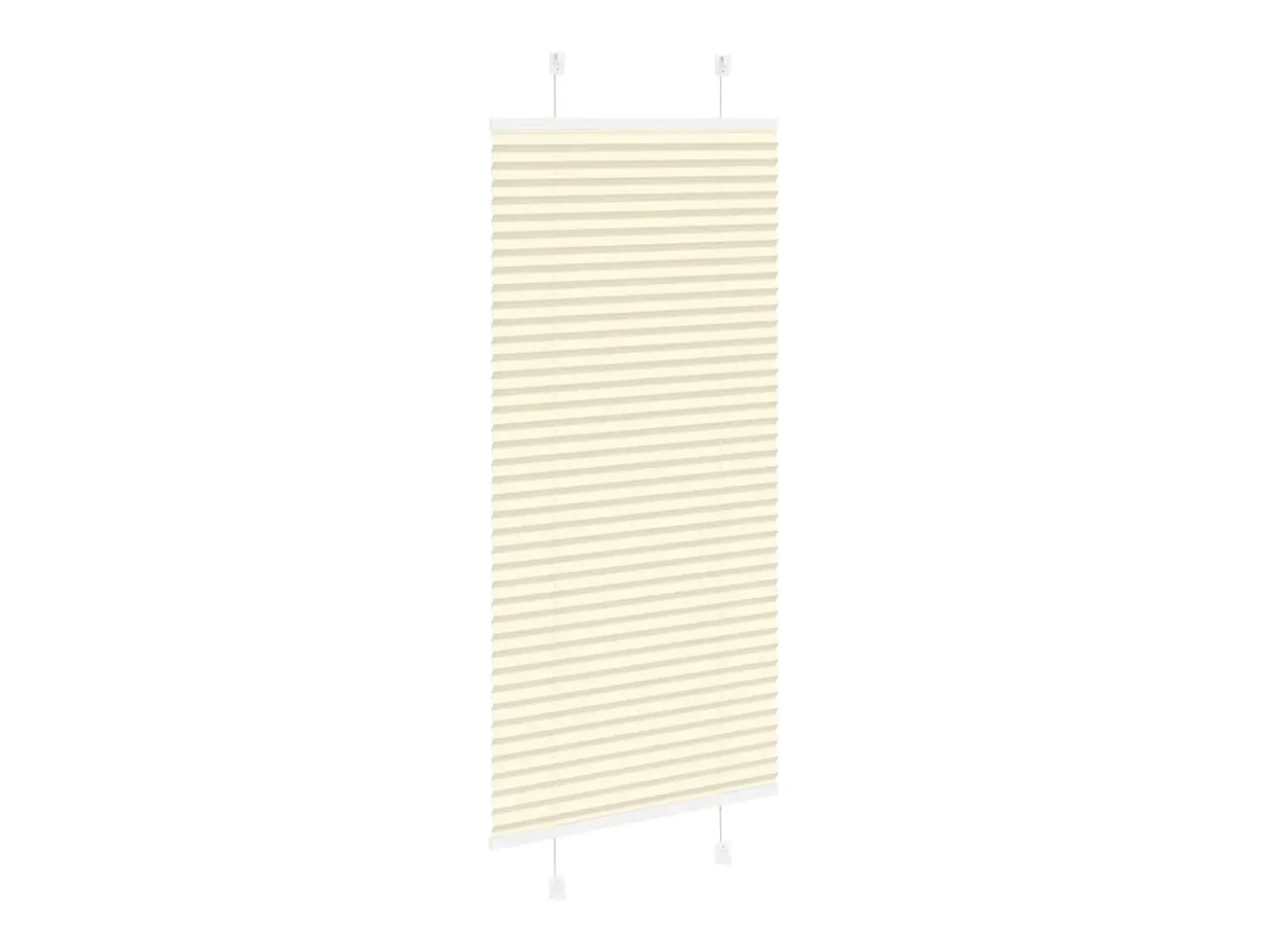 Estor plisado color crema 55x150 cm ancho tela 54,4 cm poliéster
