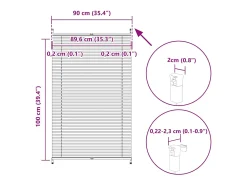 Estor plisado 90x100 cm Blanco