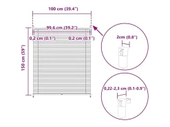 Estor plisado 100x150 cm Blanco