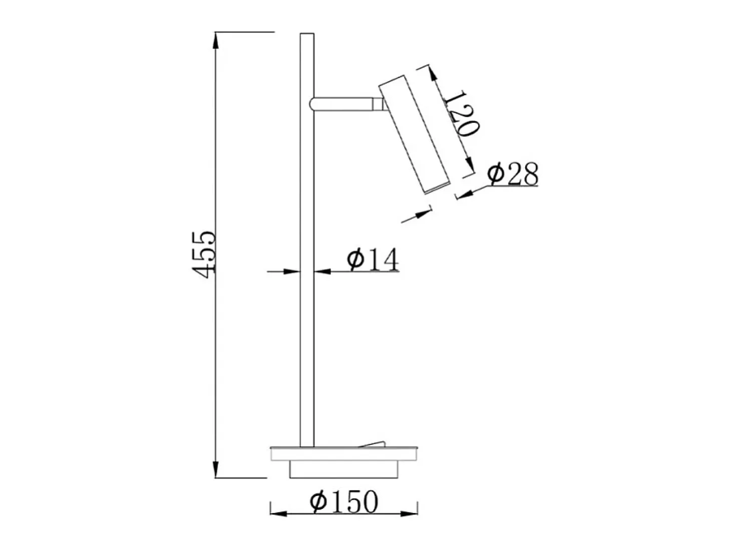 Estudo Lámpara de mesa LED integrada negra