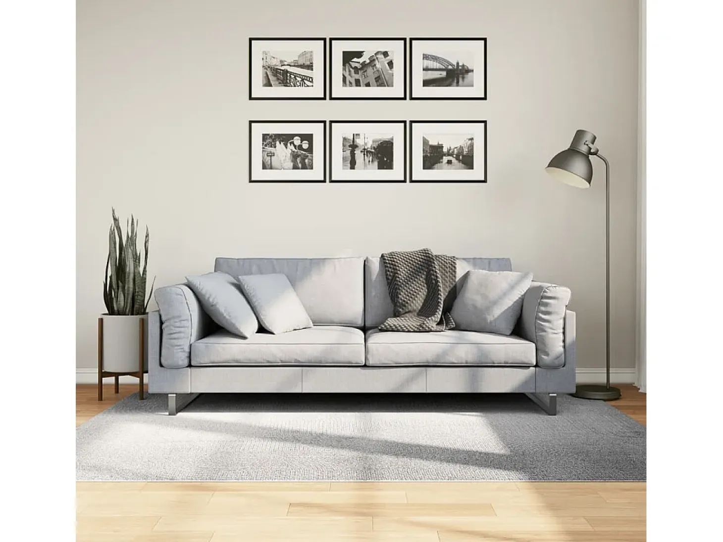 Everlyn Alfombra de pelo corto look escandinavo IZA gris 140x200 cm