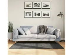 Everlyn Alfombra pelo corto look escandinavo IZA antracita 80x150 cm