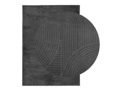 Everlyn Alfombra pelo corto look escandinavo IZA antracita 240x340 cm