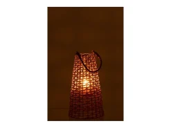 Farol de ratán beige 25x25x42.5 cm