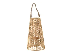 Farol de ratán beige 25x25x42.5 cm