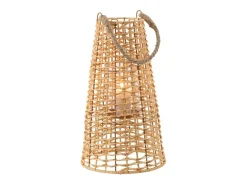 Farol de ratán beige 25x25x42.5 cm