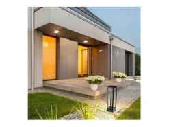 Farol solar gris oscuro para el hogar, 2,2 W, LED, funciona con pilas, IP54, color azafrán