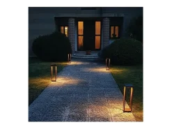 Farol solar para el hogar, 2,2 W, LED, funciona con pilas, IP54, color azafrán corten
