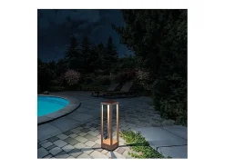 Farol solar para el hogar, 2,2 W, LED, funciona con pilas, IP54, color azafrán corten