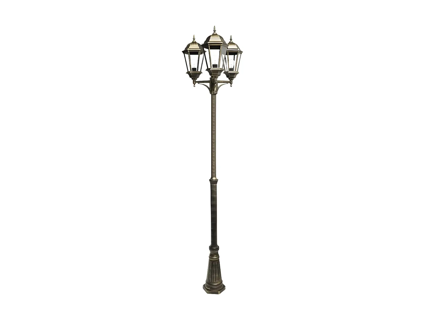 Farola De Aluminio Regulus 3 Luces Negro Regulable En Altura