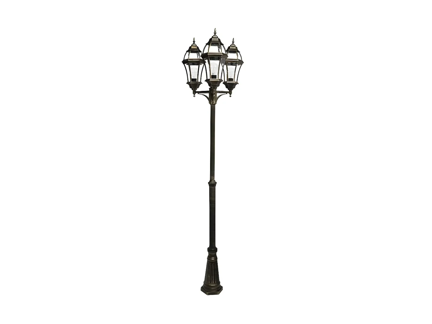 Farola 3 Luces Para Exterior Aluminio En Negro Becrux Regulable
