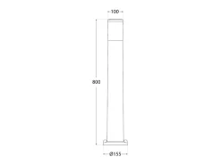 Farola Amelia Fumagalli 8,5W 3 colores LED gris Ø15,5x80 cm