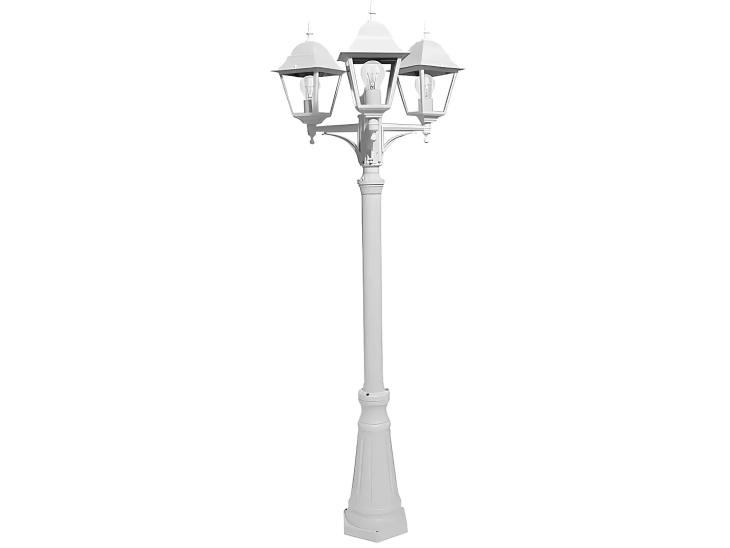 Farola De 3 Luces Spica Blanca En Aluminio Ip44
