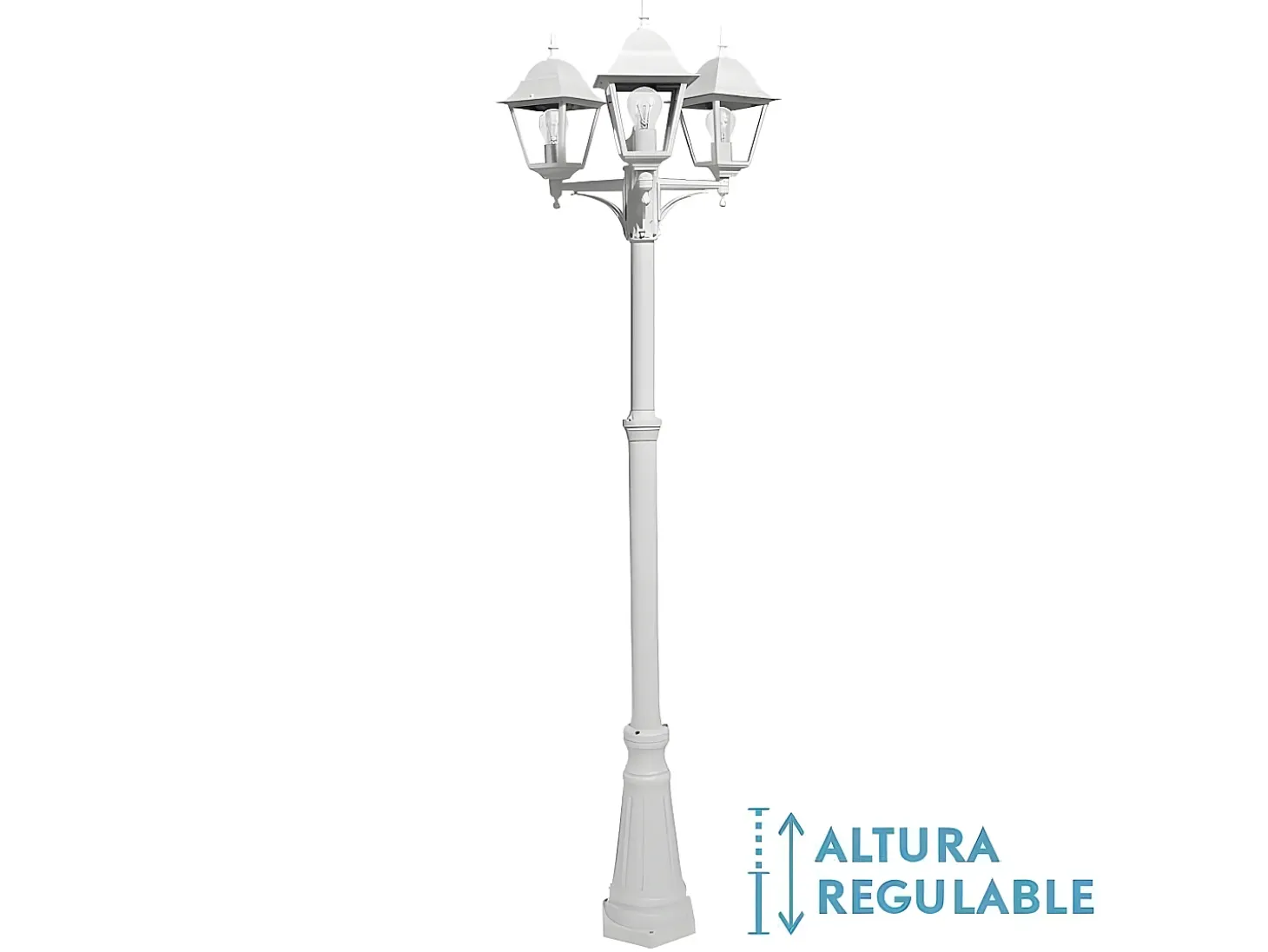 Farola De 3 Luces Spica Blanca En Aluminio Ip44