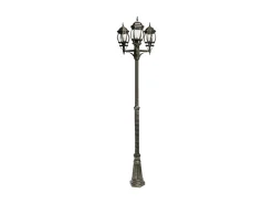 Farola De Jardin Caelum De Tres Luces Acabado Negro