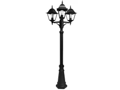Farola Exterior Aluminio En Negro Modelo Spica 3 Luces
