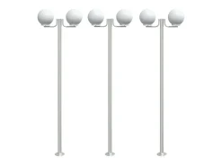 Farolas de exterior 3 unidades acero inoxidable 215 cm ES155624
