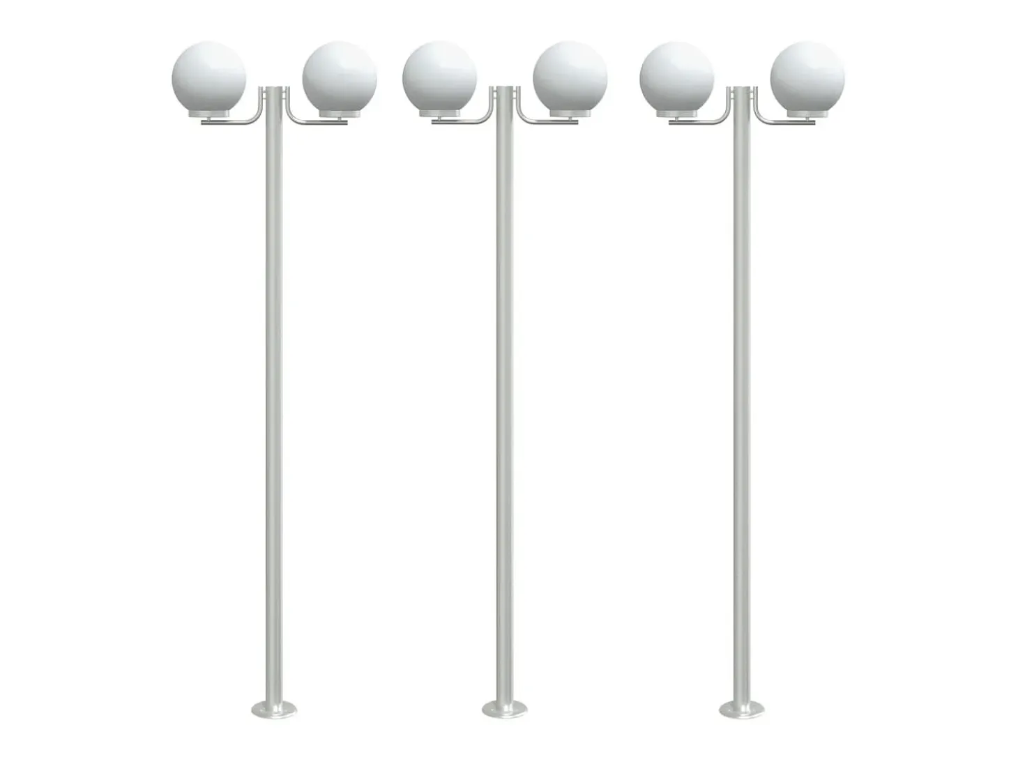 Farolas de exterior 3 unidades acero inoxidable 215 cm ES155624
