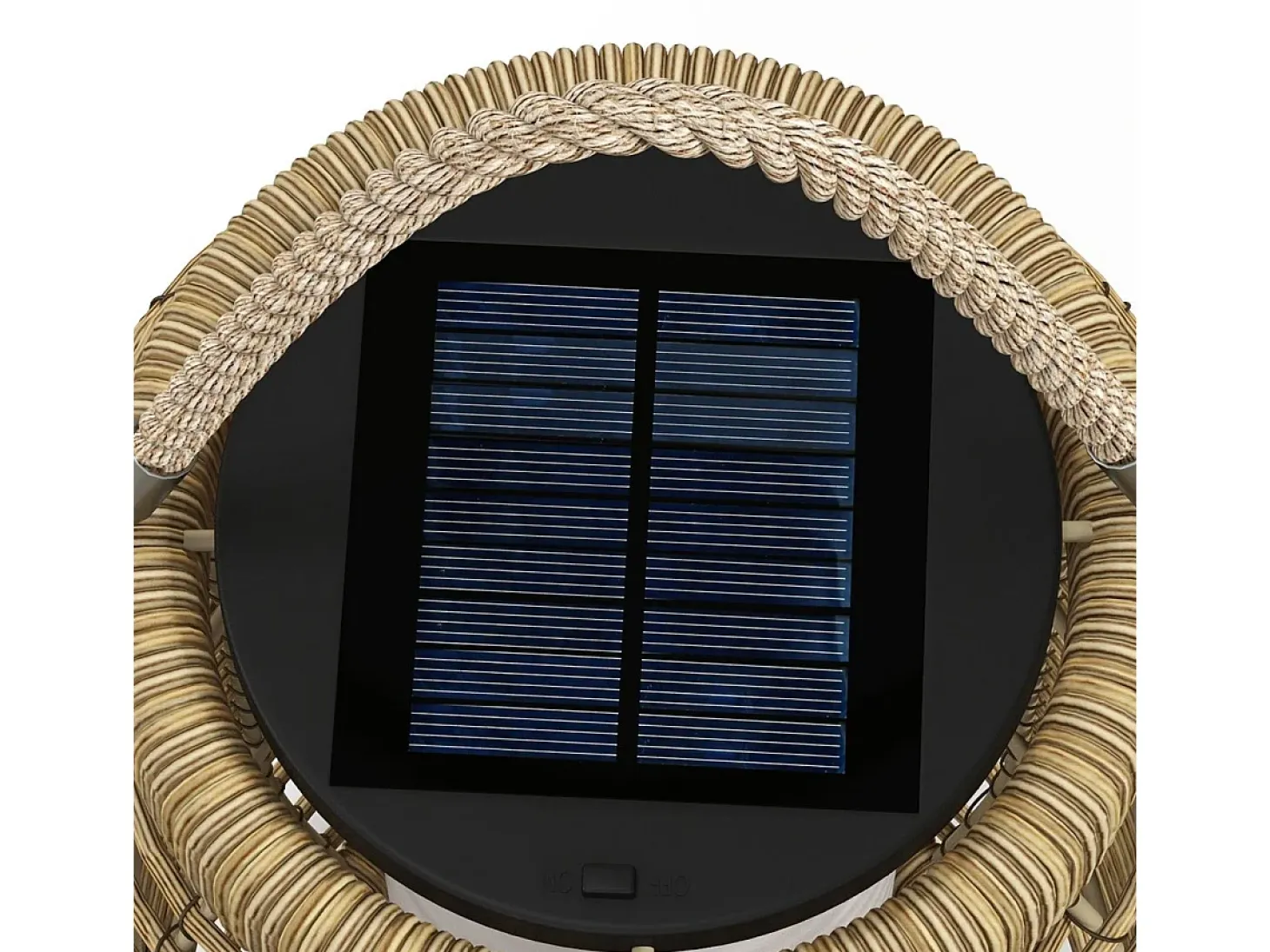 Farolillo solar Ashti Outsunny luces LED natural Ø18x37 cm