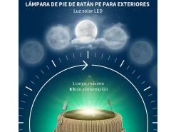 Farolillo solar Ashti Outsunny luces LED natural Ø18x37 cm