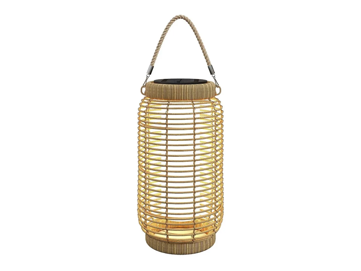 Farolillo solar Ashti Outsunny luces LED natural Ø18x37 cm