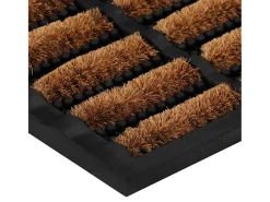 Felpudo rectangular de goma y fibra de coco 45x75 cm ES211809