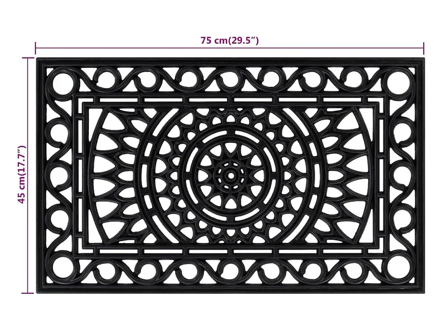 Felpudo rectangular de goma 45x75 cm ES982919