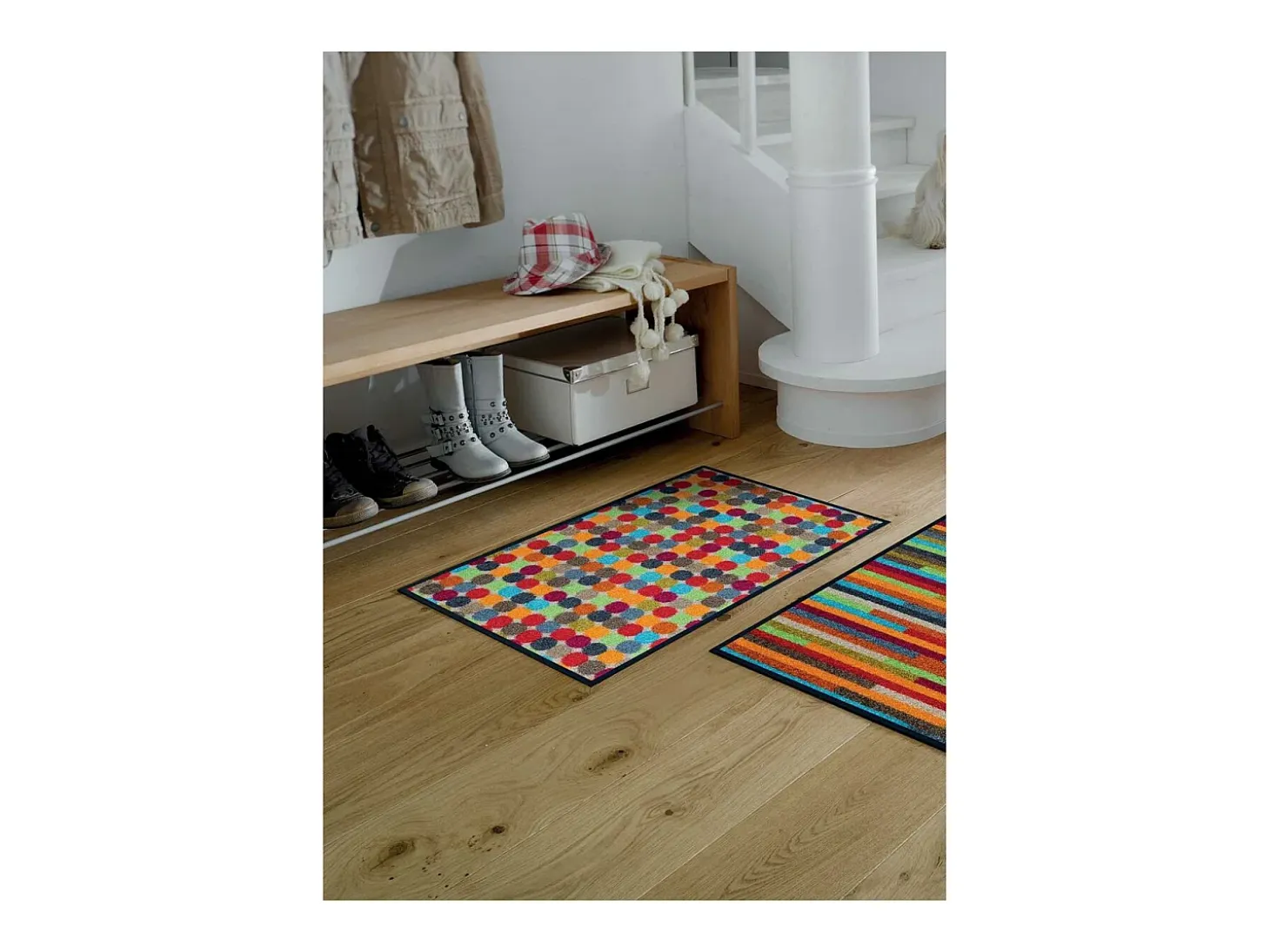 Felpudo 50x75 tejido estampado geométrico MIKADOTS multicolor