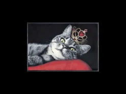 Felpudo 50x75 tejido estampado animal ROYAL CAT rojo