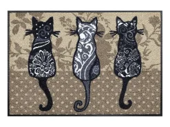 Felpudo 50x75 tejido estampado animales KATBANDE marrón