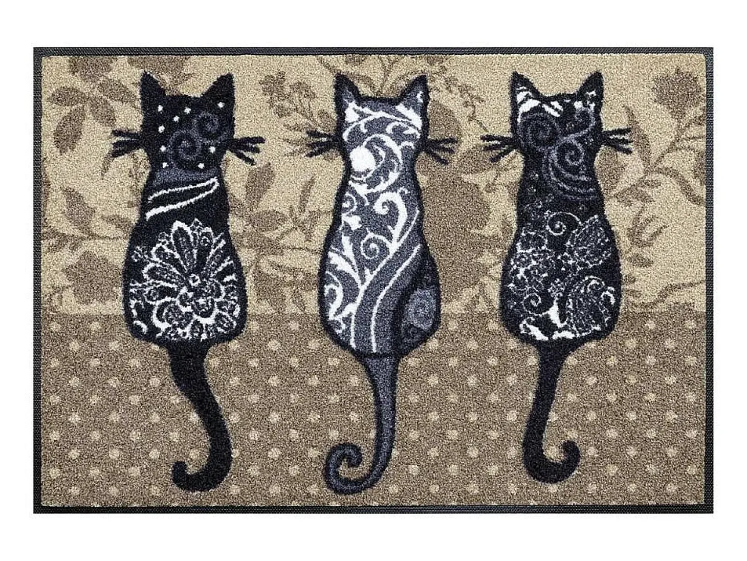 Felpudo 50x75 tejido estampado animales KATBANDE marrón