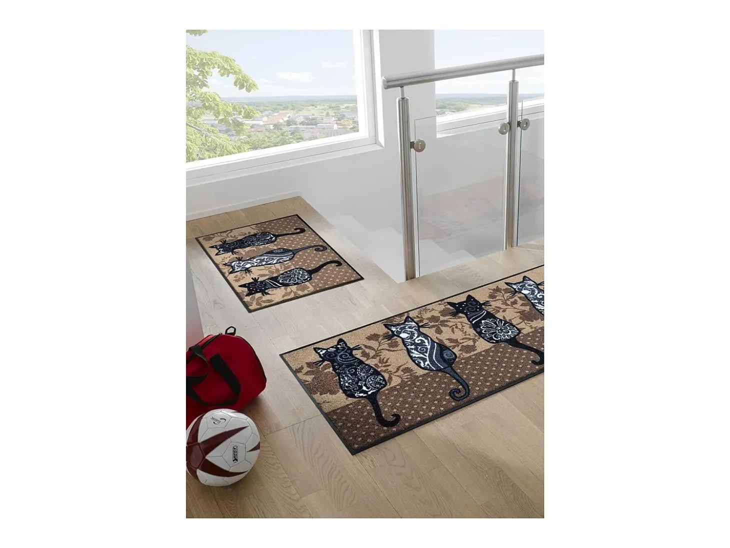 Felpudo 50x75 tejido estampado animales KATBANDE marrón