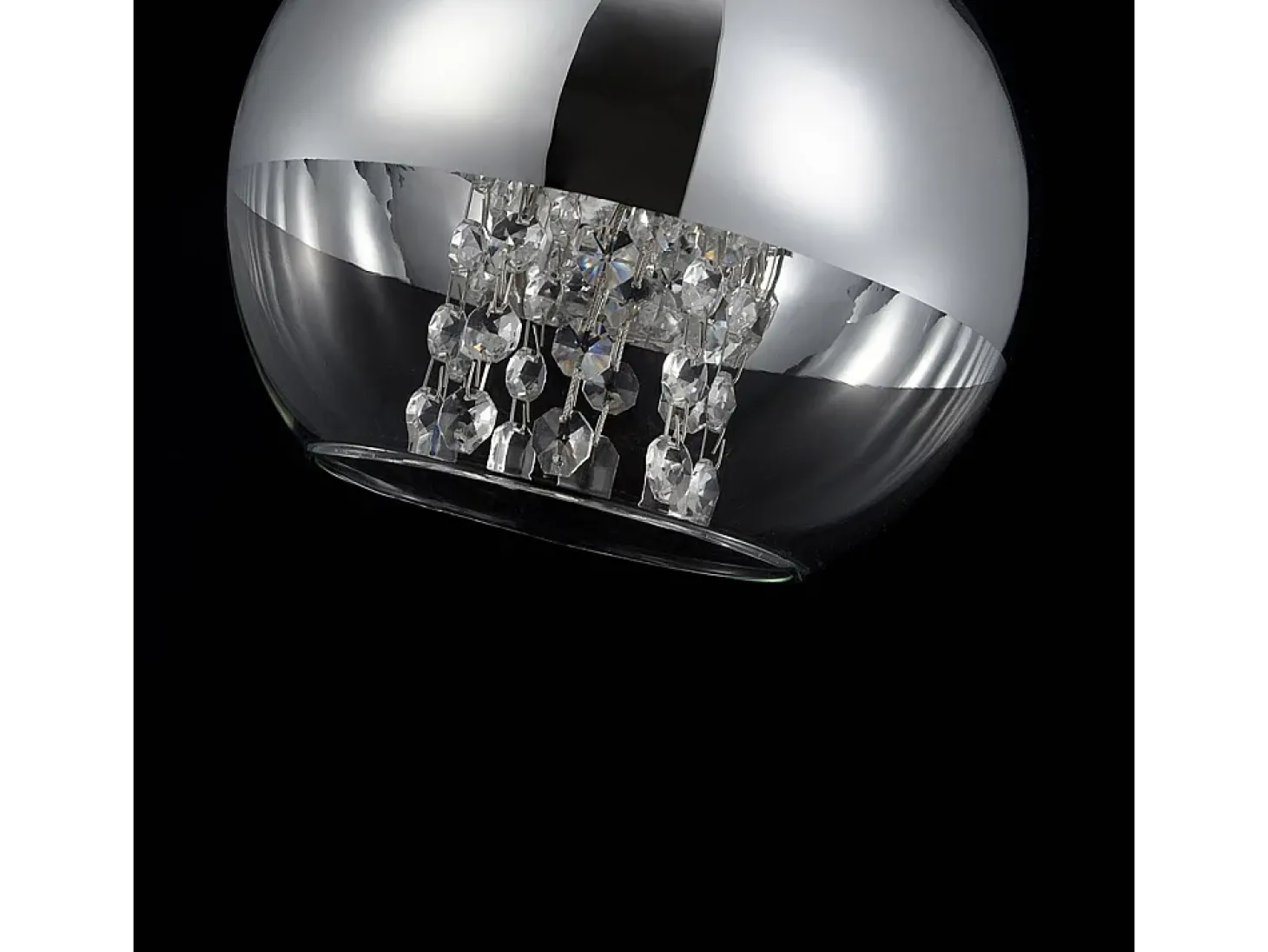Fermi Lámpara Colgante de Techo Dome Níquel y Cristal, 1 Luz, E27