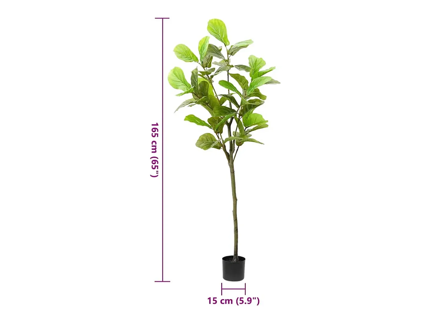 Ficus artificial 48 hojas 165 cm verde