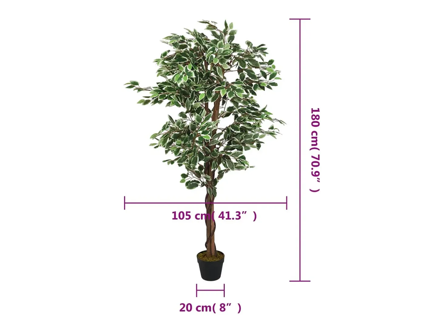 Ficus artificial 1008 hojas 180 cm verde