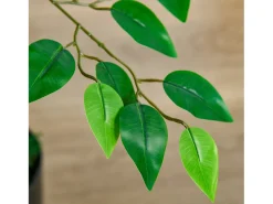 Ficus artificial grande, plástico resistente, maceta de cemento, verde natural (15x15x135cm)