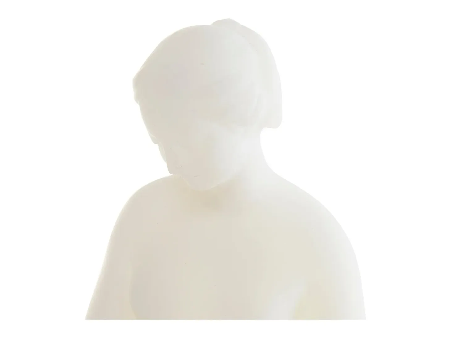 Figura decorativa clásica de resina blanca 13,5x10,5x33,5 cm, diseño elegante y atemporal