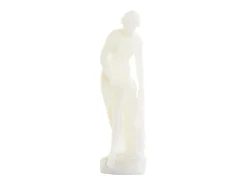 Figura decorativa clásica de resina blanca 13,5x10,5x33,5 cm, diseño elegante y atemporal