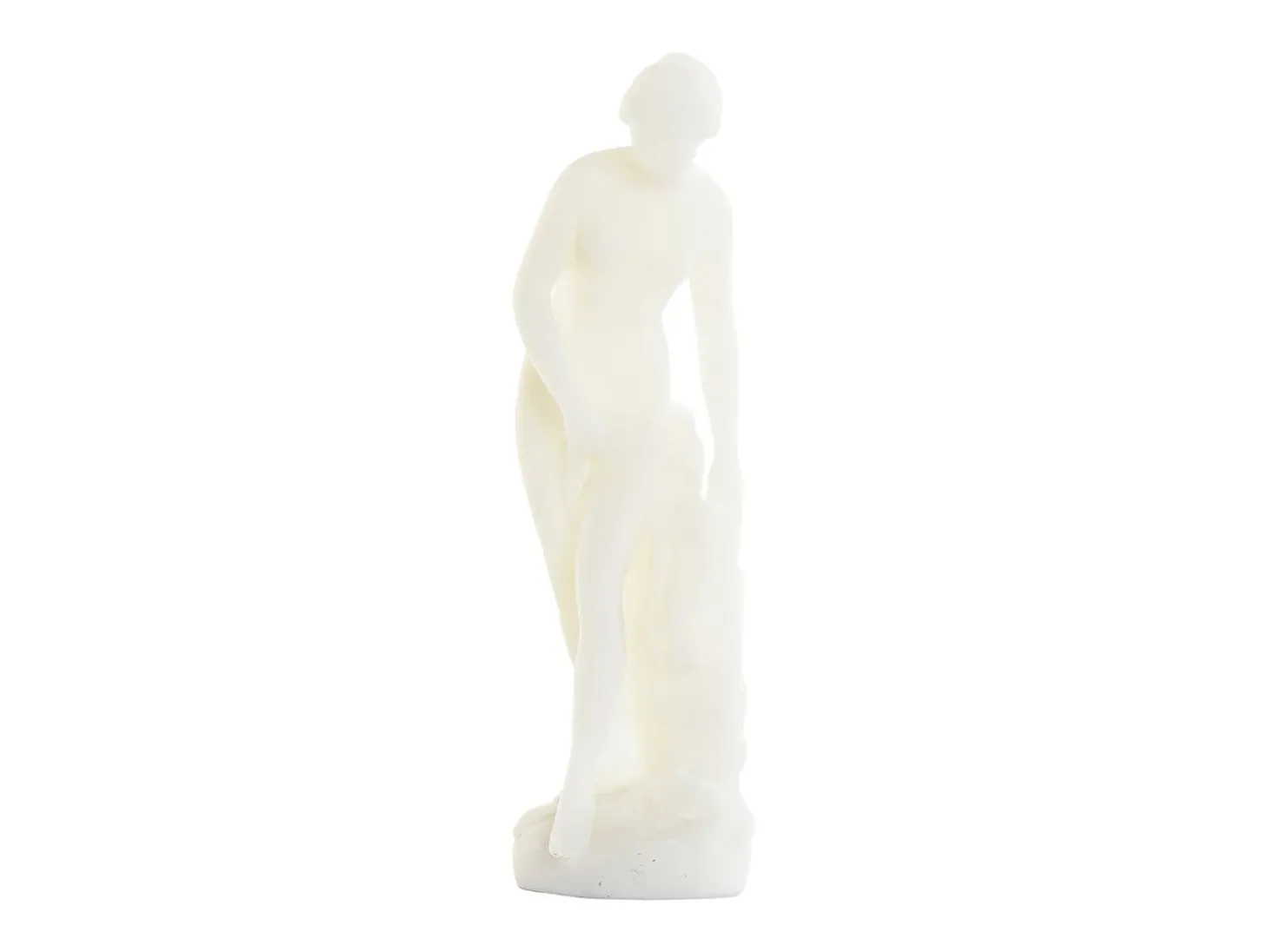 Figura decorativa clásica de resina blanca 13,5x10,5x33,5 cm, diseño elegante y atemporal