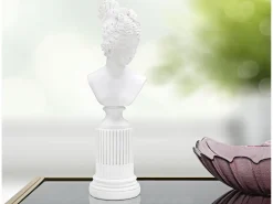 Figura escultura busto clásica de mujer en resina blanca Era
