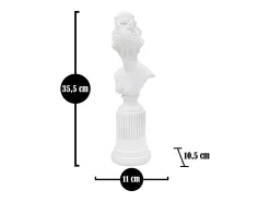 Figura escultura busto clásica de mujer en resina blanca Era
