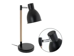 Flexo Delza Lumit 11W foco regulable negro/natural Ø25x45 cm