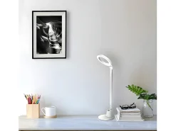 Flexo Led Dimable Modelo Calcita 8w 640lm Blanco/plata