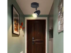 Foco de techo LED NETTLIFE, 1 bombilla moderna, 4 W, negro, blanco cálido, 3000 K, ajustable 350°
