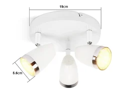 Foco de techo LED NETTLIFE 3 focos moderno 4W blanco cálido 3000K