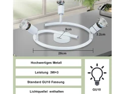 Foco de techo LED regulable NETTLIFE GU10 con 3 llamas, foco de techo industrial para sala de estar