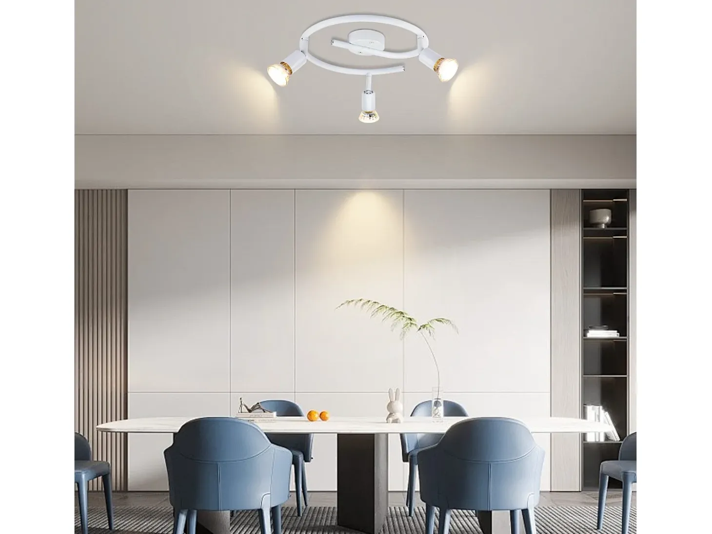 Foco de techo LED regulable NETTLIFE GU10 con 3 llamas, foco de techo industrial para sala de estar